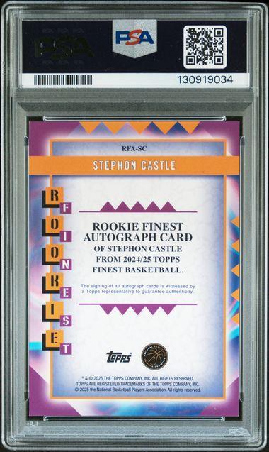 2024 Finest Stephon Castle Rookie Auto Green Geometric /75 PSA/DNA Cert