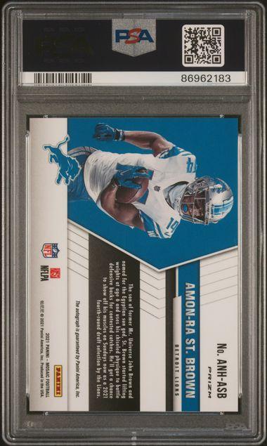 2021 PANINI MOSAIC AUTOGRAPHS NO HUDDLE #ANHASB AMON-RA ST. BROWN AUTOGRAPHS NO HUDDLE PSA 10