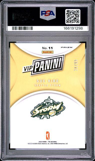 2025 PANINI NATIONAL SPORTS COLLECTORS CONVENTION VIP GOLD #11 SUE BIRD RED SPARKLE PSA 10