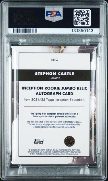 2024 Inception Stephon Castle RC Jumbo Relic AUTO Red /75 PSA Auto 8