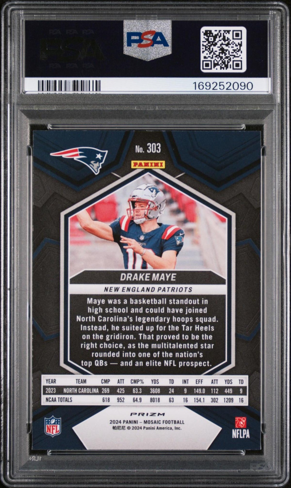 2024 PANINI MOSAIC 303 DRAKE MAYE CAMO RED PSA 10