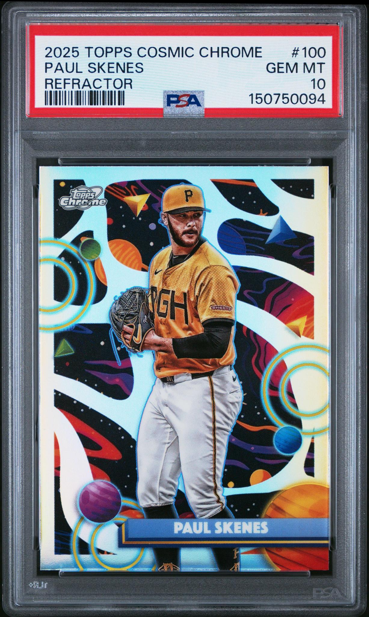 2025 Topps Cosmic Chrome Paul Skenes #100 Refractor PSA 10