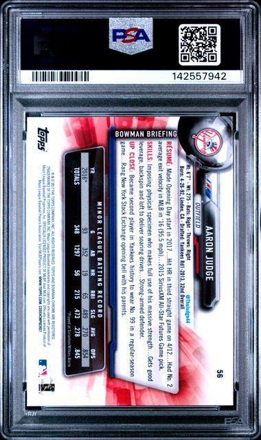 2017 Bowman Chrome Aaron Judge Batting PSA 9