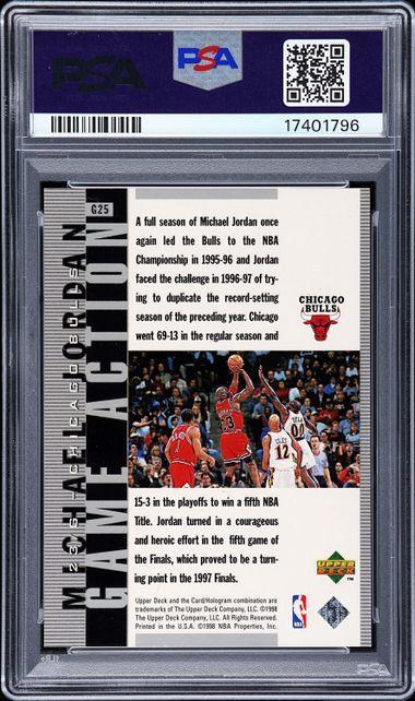 1998 UPPER DECK MJ LIVING LEGEND GAME ACTION G25 MICHAEL JORDAN SILVER PSA 10