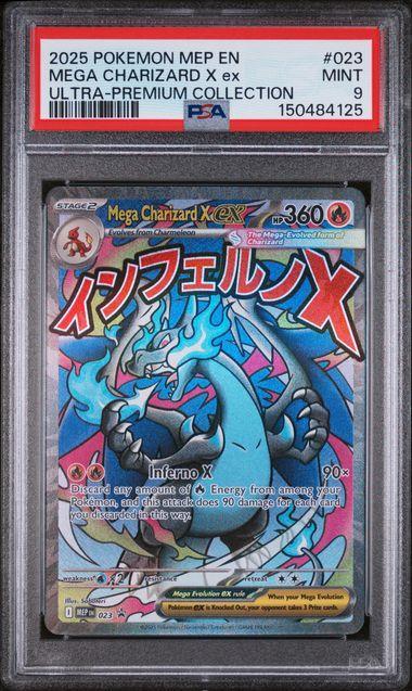 2025 Pokemon Mega Charizard X ex PSA 9 Me: Mega Evolution Promo Holo 023