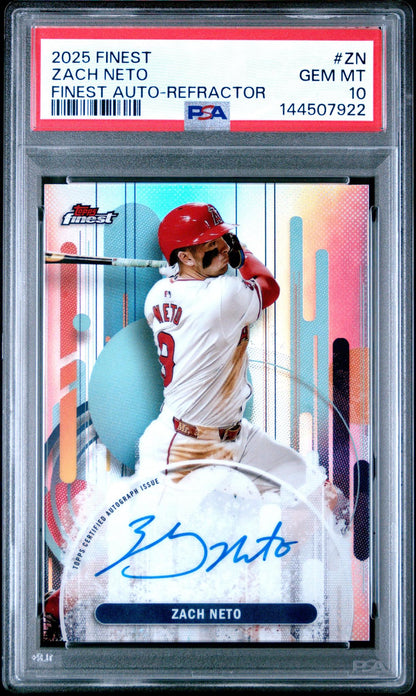 2025 Finest Zach Neto #ZN Autograph PSA 10