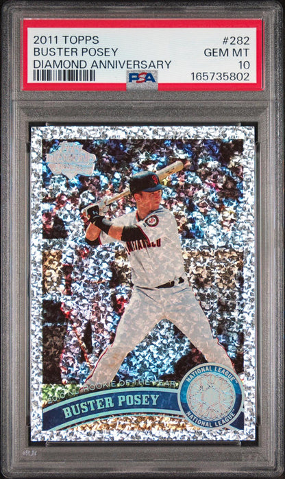 2011 TOPPS 282 BUSTER POSEY DIAMOND ANNIVERSARY PSA 10