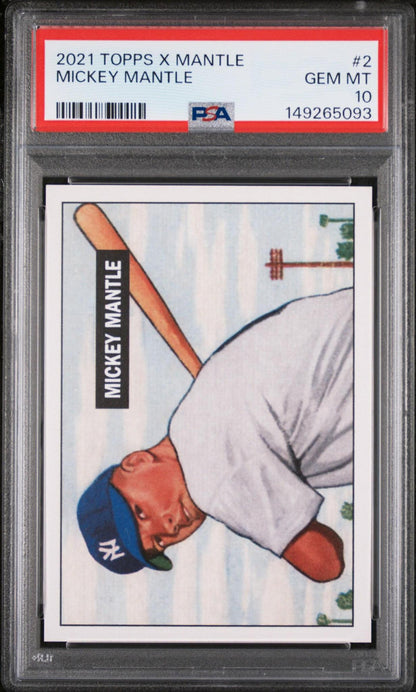 2021 TOPPS X MICKEY MANTLE COLLECTION 2 MICKEY MANTLE PSA 10