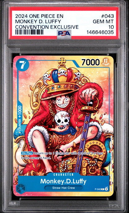 2024 One Piece Monkey D. Luffy #043 Convention Exclusive PSA 10