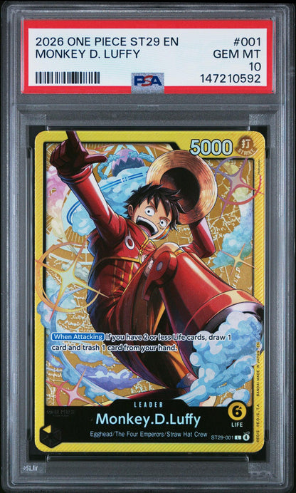 2026 One Piece ST29 Monkey D. Luffy #001 PSA 10