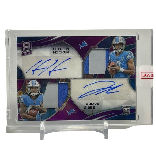 2023 Panini Spectra Hendon Hooker / Jahmyr Gibbs #DPA-HG Rookie Patch Autograph /30