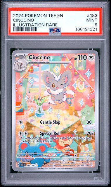 2024 POKEMON TEF EN-TEMPORAL FORCES #183 CINCCINO ILLUSTRATION RARE PSA 9
