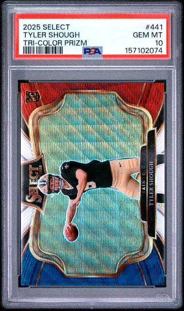 2025 PANINI SELECT #441 TYLER SHOUGH TRI-COLOR PRIZM PSA 10