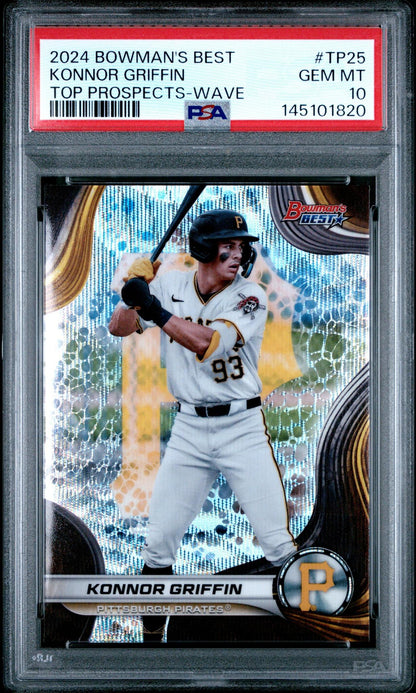 2024 BOWMAN'S BEST TOP PROSPECTS TP25 KONNOR GRIFFIN WAVE PSA 10