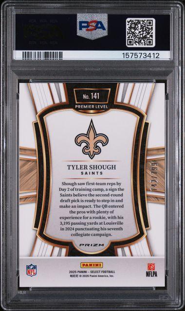 2025 PANINI SELECT #141 TYLER SHOUGH WHITE SHOCK PSA 10