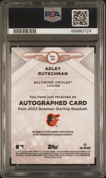 2023 BOWMAN STERLING ROOKIE AUTOGRAPHS RAAR ADLEY RUTSCHMAN ROSE GOLD REFRACTOR PSA 10