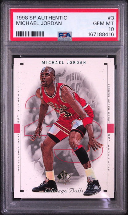 1998 SP AUTHENTIC 3 MICHAEL JORDAN PSA 10