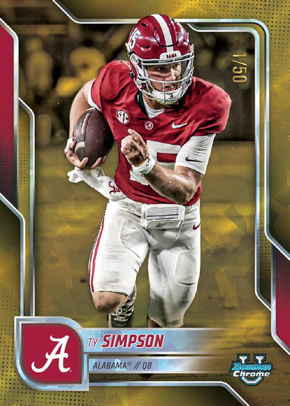 2025 Bowman Chrome University Football Sapphire Edition Box