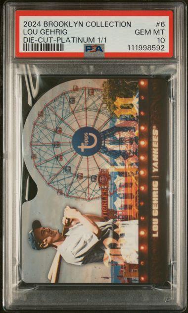 2024 TOPPS BROOKLYN COLLECTION #6 LOU GEHRIG DIE-CUT-PLATINUM 1/1