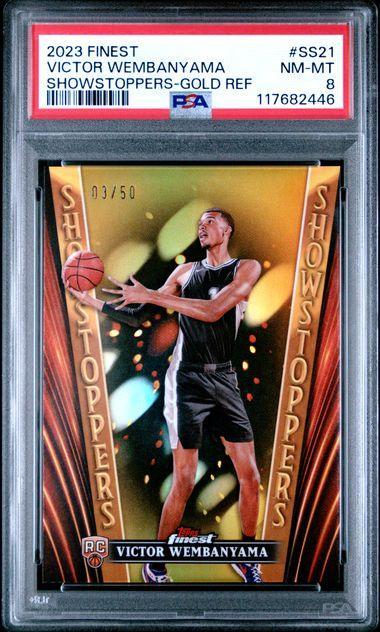 2023 Finest Victor Wembanyama Showstoppers-Gold Refractor PSA 8