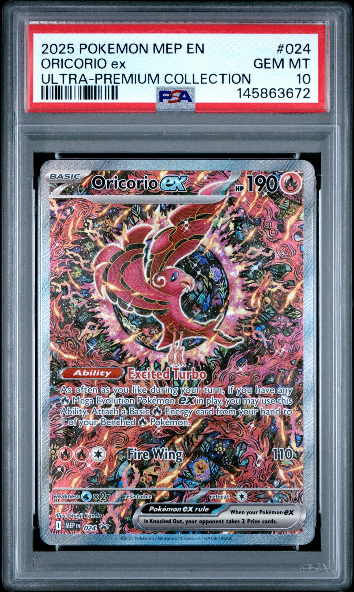 2025 Pokemon MEP Oricorio EX #024 Ultra Premium Collection PSA 10