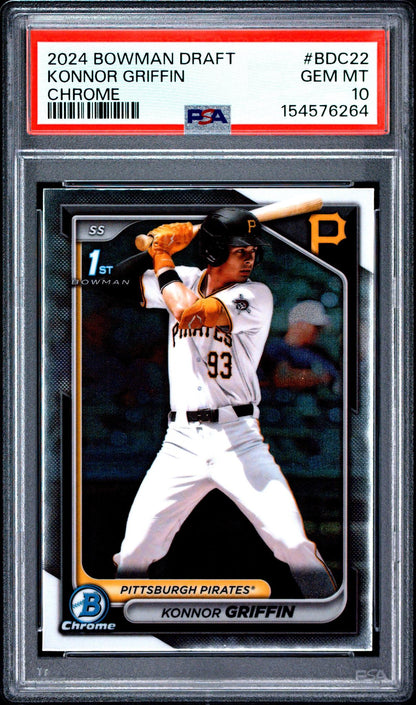 2024 BOWMAN DRAFT #BDC22 KONNOR GRIFFIN CHROME PSA 10