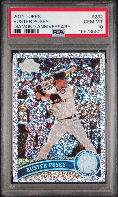 2011 TOPPS #282 BUSTER POSEY DIAMOND ANNIVERSARY PSA 10