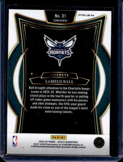2024-25 Panini Select #31 LaMelo Ball Tiger Prizm