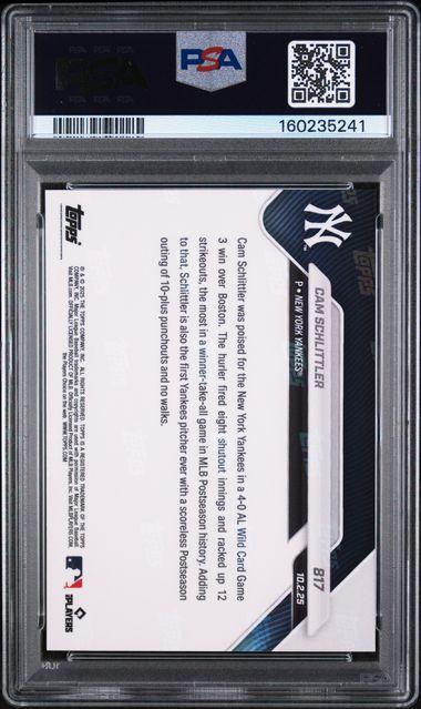 2025 Topps Now Cam Schlittler PSA 10