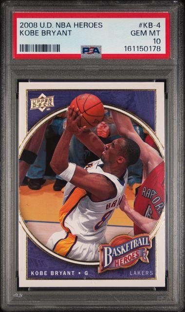 2008 UPPER DECK NBA HEROES KOBE BRYANT #KB-4 KOBE BRYANT PSA 10