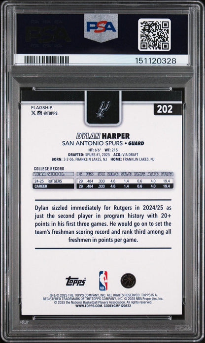 2025 Topps Dylan Harper #202 Topps Foil PSA 10