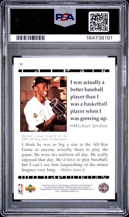1994 UPPER DECK MJ RARE AIR 38 MICHAEL JORDAN GOLD HOLOGRAM PSA 10