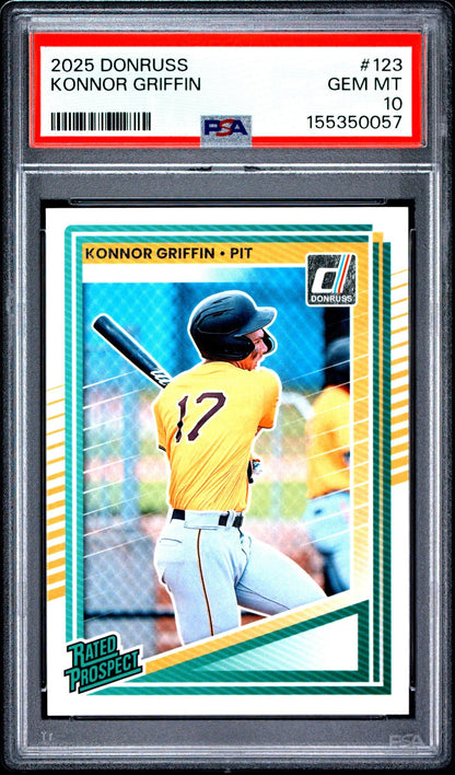 2025 PANINI DONRUSS 123 KONNOR GRIFFIN PSA 10