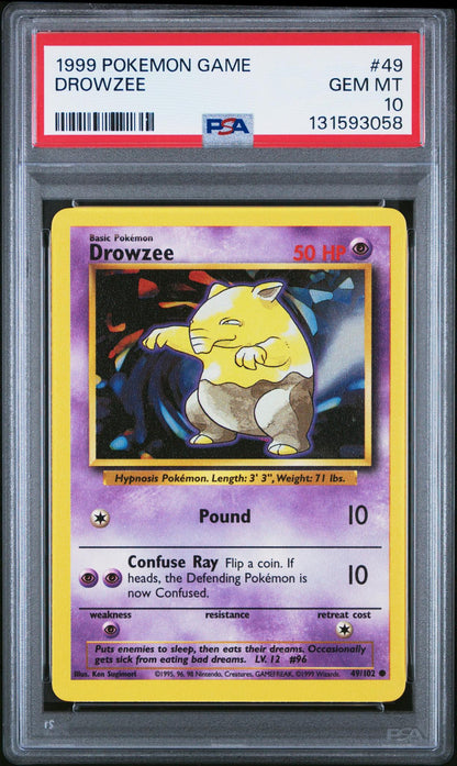 1999 Pokemon Game Drowzee #49 PSA 10