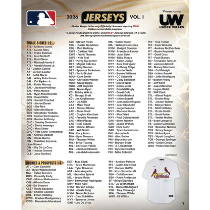 2026 Under Wraps Autographed MLB Jerseys Vol. I