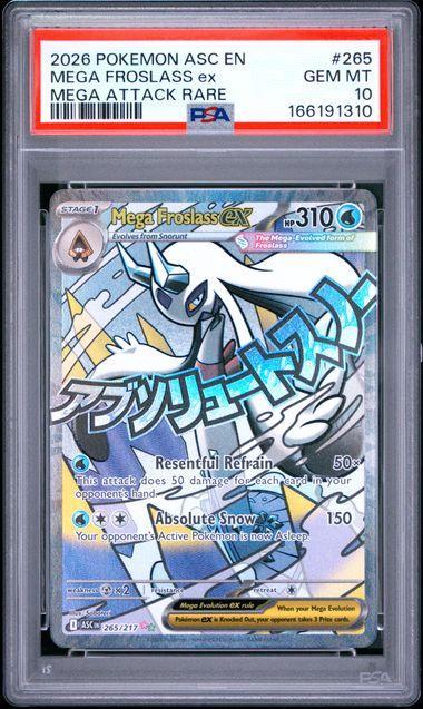 2026 POKEMON ASC EN-ASCENDED HEROES #265 MEGA FROSLASS ex MEGA ATTACK RARE PSA 10