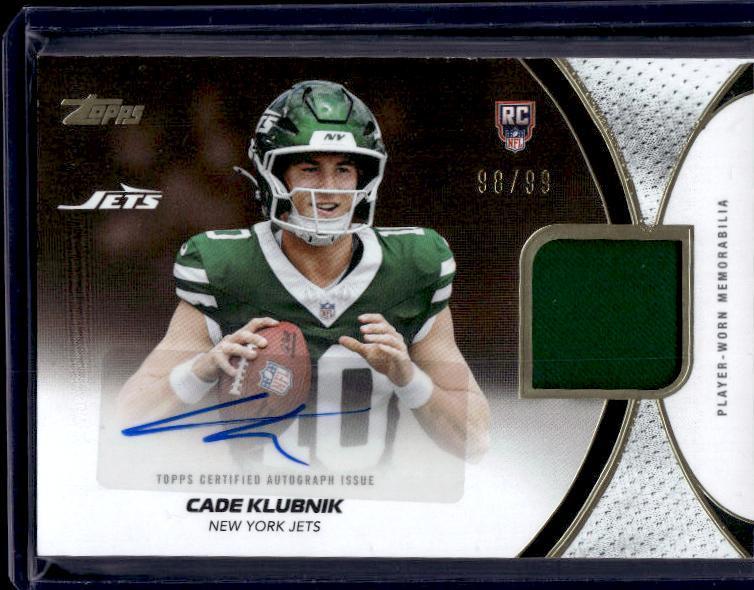 2026 Topps Flagship #NFLRMA-CK Cade Klubnik NFL Rookie Materials Autographs
