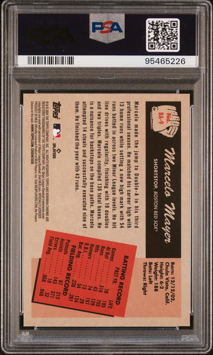 2024 BOWMAN 1955 BOWMAN ANIME BA9 MARCELO MAYER ORANGE REFRACTOR PSA 10