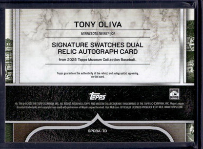 2025 Topps Museum Collection #SPDRA-TO Tony Oliva Dual Relic Autographs