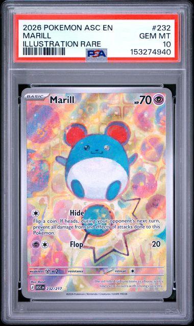 2026 POKEMON ASC EN-ASCENDED HEROES 232 MARILL ILLUSTRATION RARE PSA 10