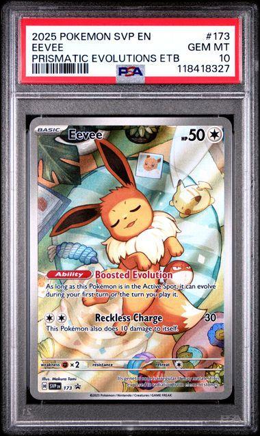 2025 POKEMON SVP EN-SV BLACK STAR PROMO #173 EEVEE PRISMATIC EVOLUTIONS ETB PSA 10