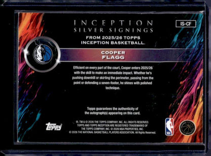 2025-26 Topps Inception #IS-CF Cooper Flagg Silver Signings