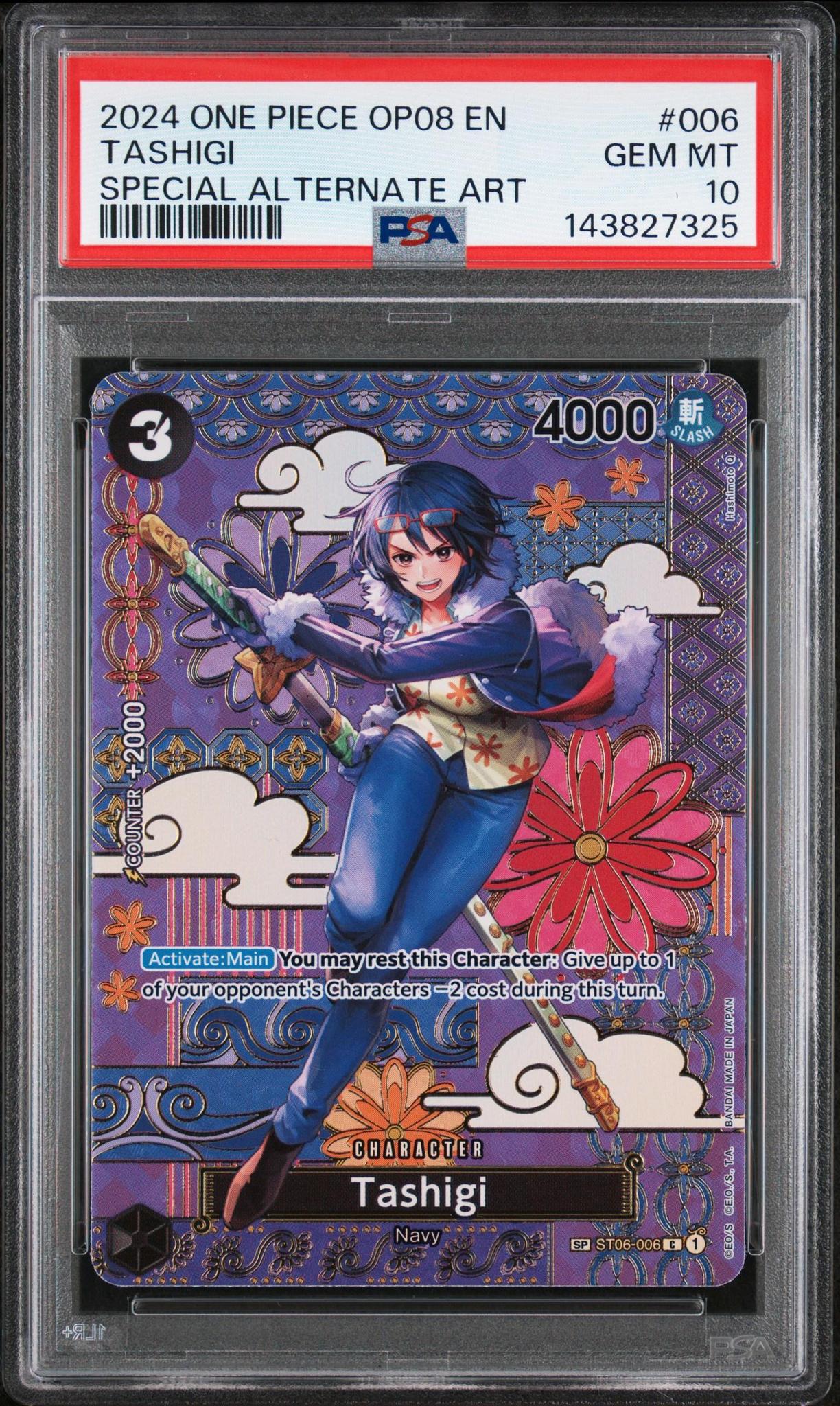 2024 One Piece OP08 Tashigi #006 Special Art Rare PSA 10