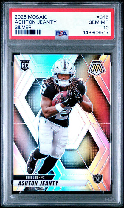 2025 Mosaic Ashton Jeanty #345 Rookie Silver PSA 10