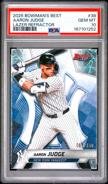 2025 BOWMAN'S BEST 38 AARON JUDGE LAZER REFRACTOR PSA 10