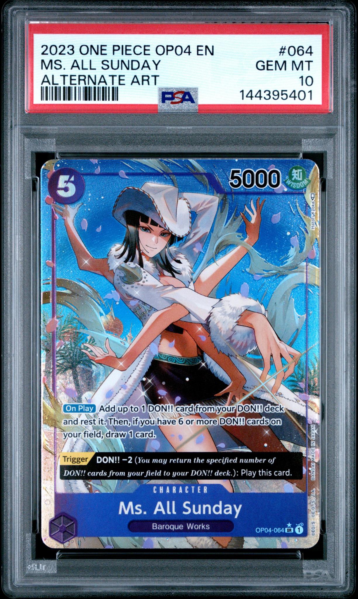 2023 One Piece OP04 Ms. All Sunday #064 Alternate Art PSA 10