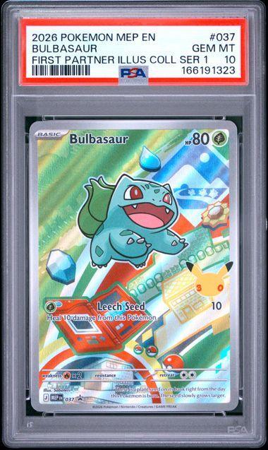 2026 POKEMON MEP EN-ME BLACK STAR PROMO #037 BULBASAUR FIRST PARTNER ILLUS COLL SER 1 PSA 10
