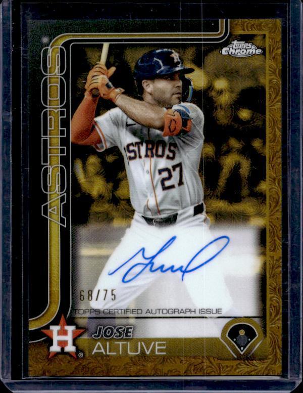2025 Topps Gilded Collection #CGA-JA Jose Altuve Autographs Yellow/Gold #/75