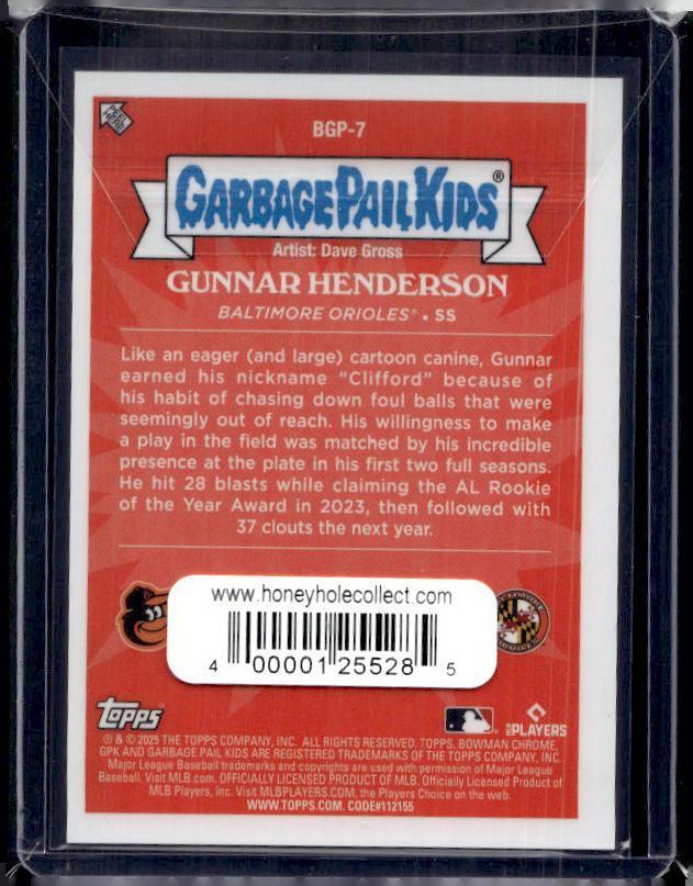 2025 Topps Garbage Pail Kids Gunner Henderson #BGP-7