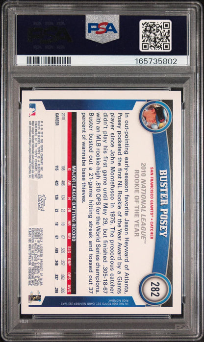2011 TOPPS 282 BUSTER POSEY DIAMOND ANNIVERSARY PSA 10